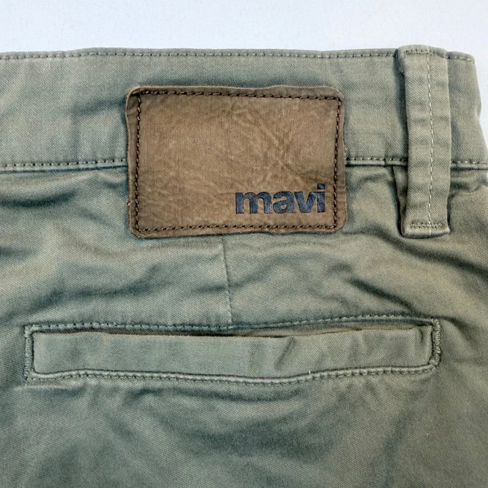Mavi Jacob Shorts Mens 32 Olive Green Chino Stretch Casual Flat Front 11in